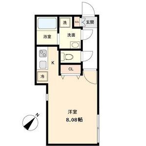 BRANCHE覚王山(ワンルーム/3階)の間取り写真
