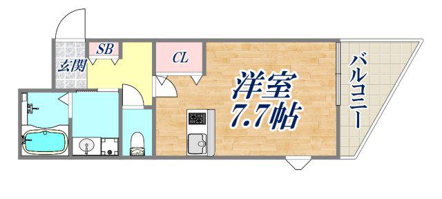 プレサンス神戸駅前グランツ(ワンルーム/11階)の間取り写真