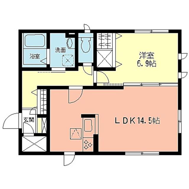 コアロードA(1LDK/2階)の間取り写真