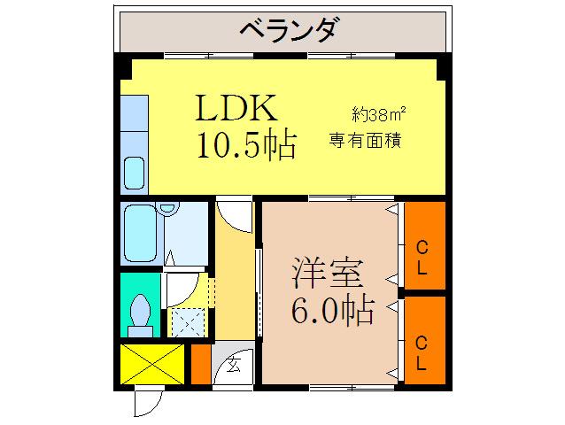 ALIVE21(1LDK/5階)の間取り写真