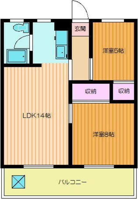 行徳マンション(2LDK/3階)の間取り写真