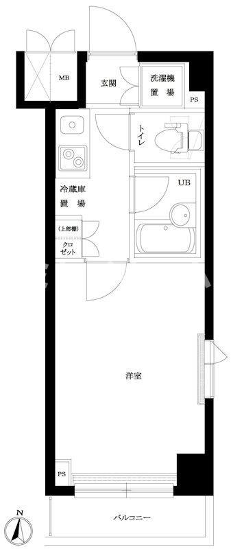 ルーブル西蒲田(1K/4階)の間取り写真
