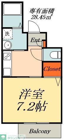 CALMOVERA(1K/3階)の間取り写真