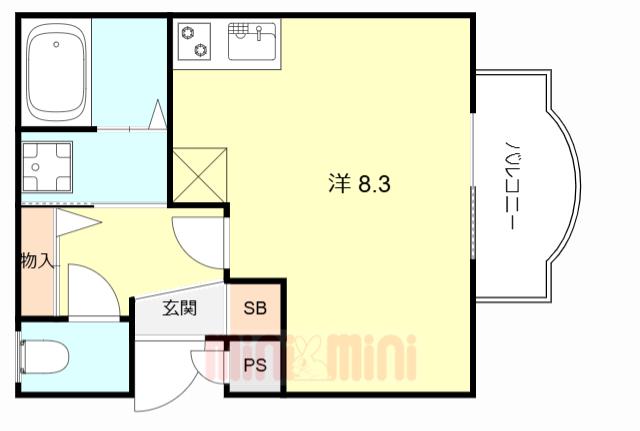 プレアール崇徳院(ワンルーム/3階)の間取り写真