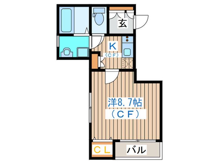 カプリチオーソ南仙台(1K/3階)の間取り写真