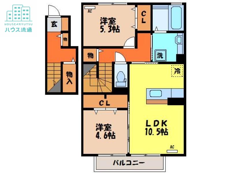 グラン大樹(2LDK/2階)の間取り写真