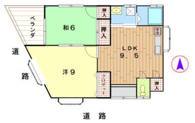 さつきコーポ(2LDK/1階)の間取り写真