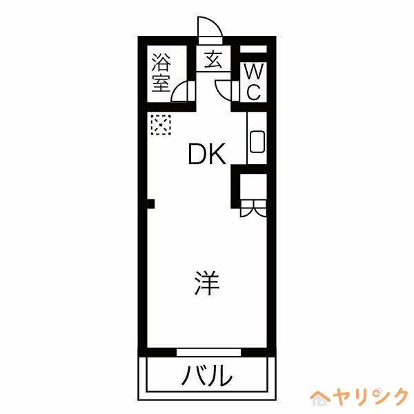藤ヶ丘レジデンス(1DK/4階)の間取り写真