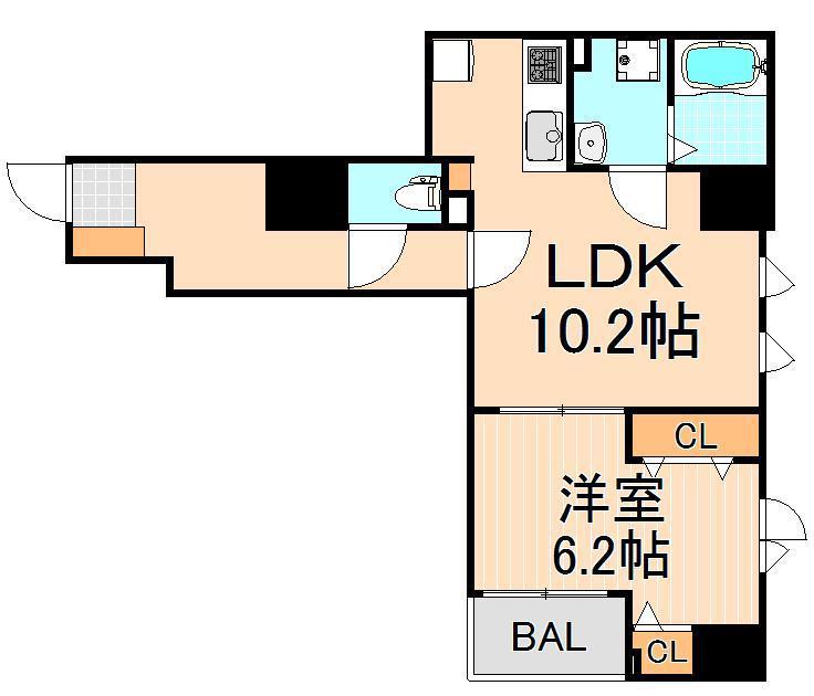 ステーションフロント浅草(1LDK/8階)の間取り写真