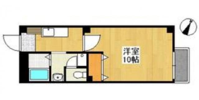 フォブール緑丘C棟(1K/2階)の間取り写真
