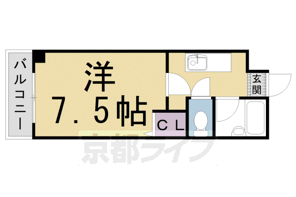 コーポラスセヴィール(1K/2階)の間取り写真