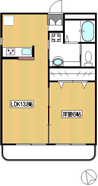 モンシャトー(1LDK/3階)の間取り写真