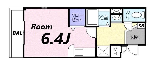 アヴィテ・エイト(ワンルーム/4階)の間取り写真