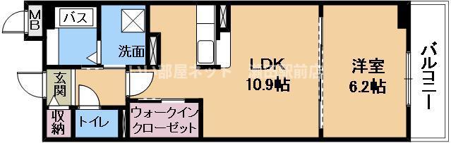 シンシアS(1LDK/1階)の間取り写真