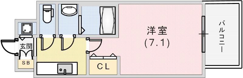 ワールドアイ神戸ハーバーランドII(1K/8階)の間取り写真
