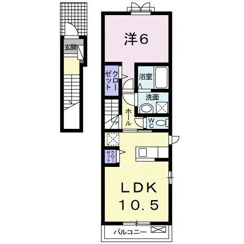 F・フォレスト(1LDK/2階)の間取り写真
