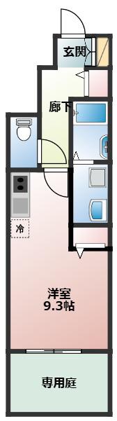 マザーユニックス八千代台西(1K/1階)の間取り写真