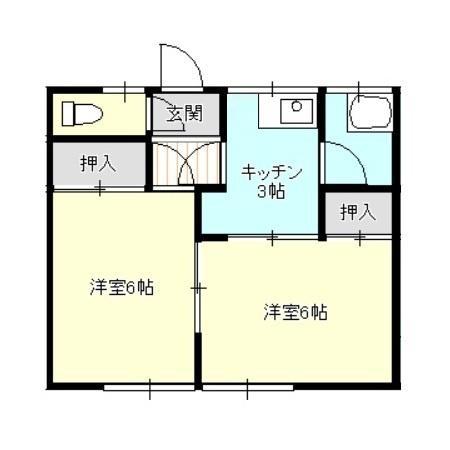 HABI KAWAMEA(2K/1階)の間取り写真
