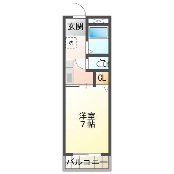 アバンハウスI(1K/3階)の間取り写真