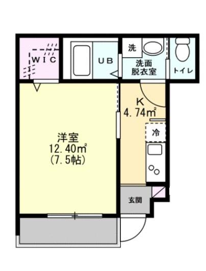 リヴァンス北綾瀬(1K/1階)の間取り写真