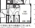 カーサシルク 206(ワンルーム/2階)の間取り写真