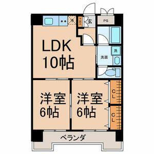 ファミール大畑(2LDK/3階)の間取り写真