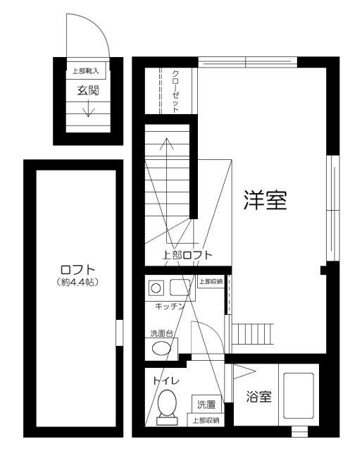 ヴィエント井草(1K/2階)の間取り写真