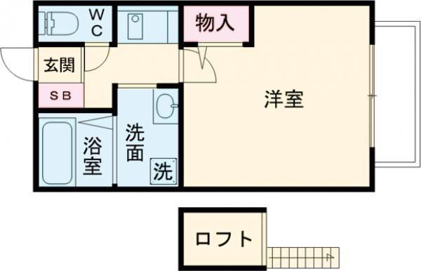 セジュールZENZO A棟(1K/2階)の間取り写真