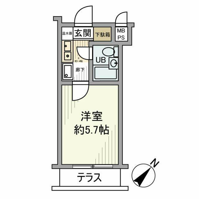 ロンスター三軒茶屋(1K/1階)の間取り写真