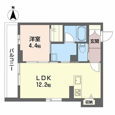 シャーメゾン 桜(1LDK/2階)の間取り写真