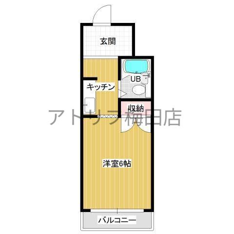 キングコーポ堂山(1K/4階)の間取り写真