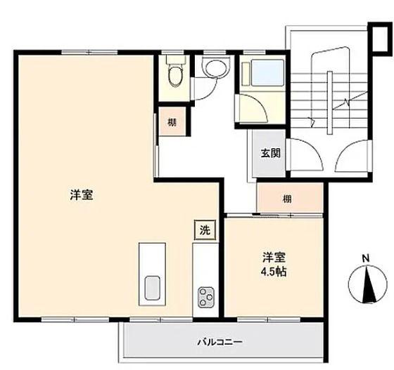 花見川団地7街区4棟406(2LDK/4階)の間取り写真