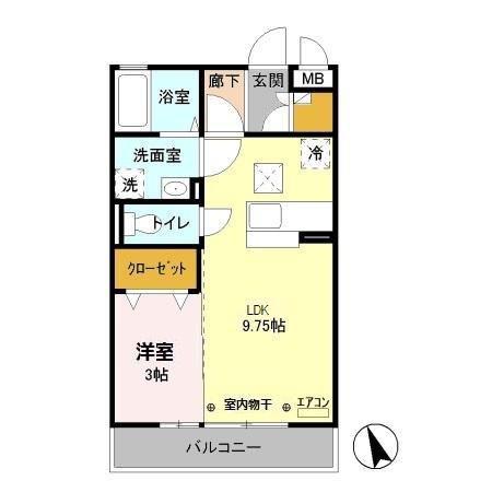 メゾン グリーンヒル(1LDK/1階)の間取り写真