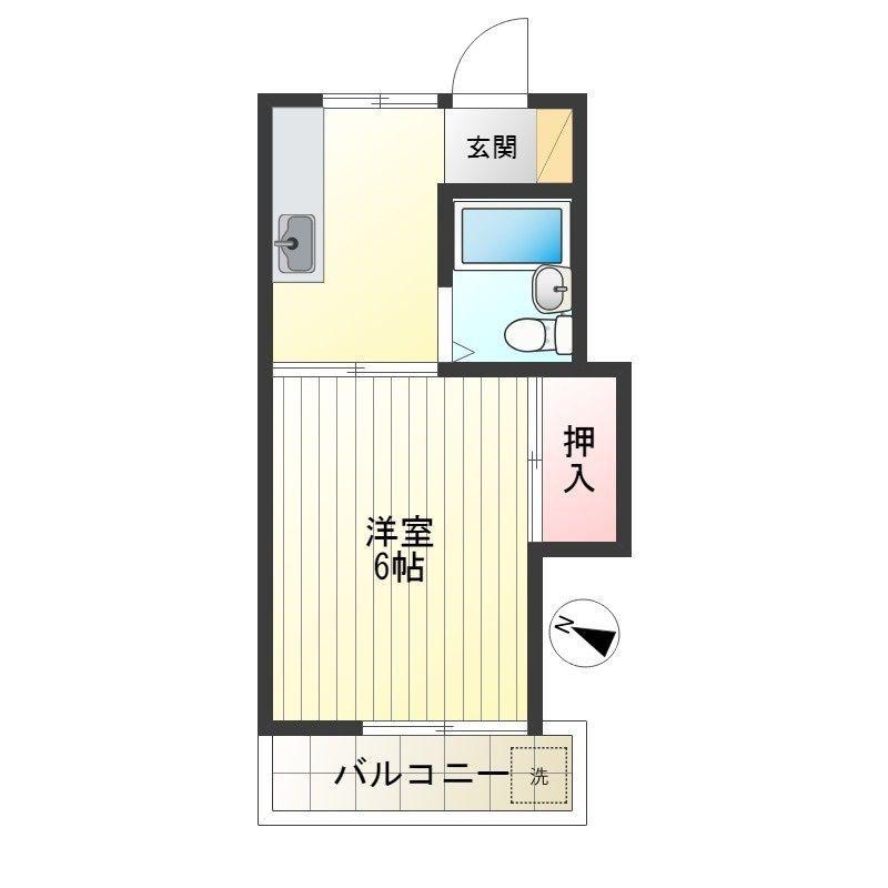 第2ヒルトップ斉藤(1K/2階)の間取り写真