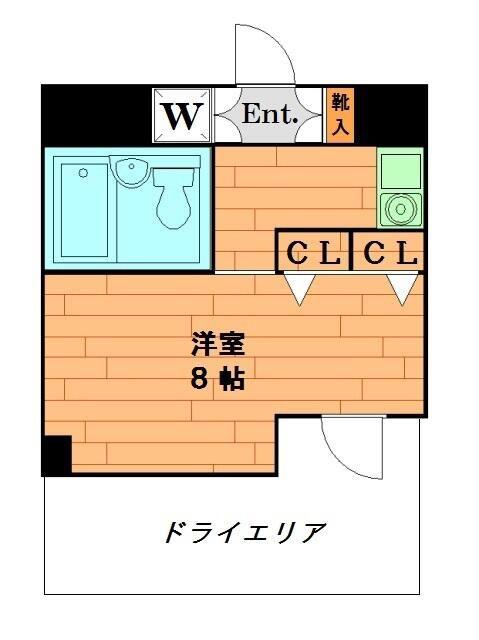 プレステージ駒場(1K/1階)の間取り写真