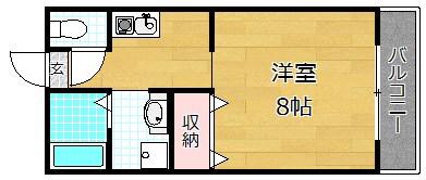 コスモタウン(1K/1階)の間取り写真
