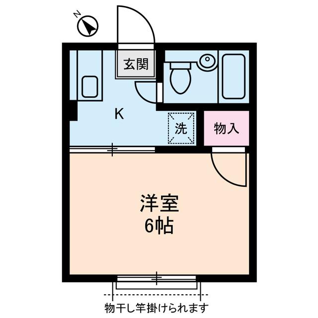 シティハイム大島(1K/2階)の間取り写真