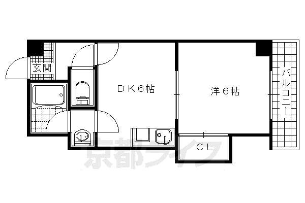 ルミエール春日森(1DK/5階)の間取り写真