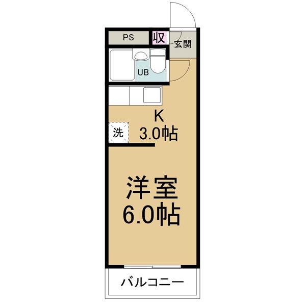 レジデンス茶屋ヶ坂(ワンルーム/4階)の間取り写真