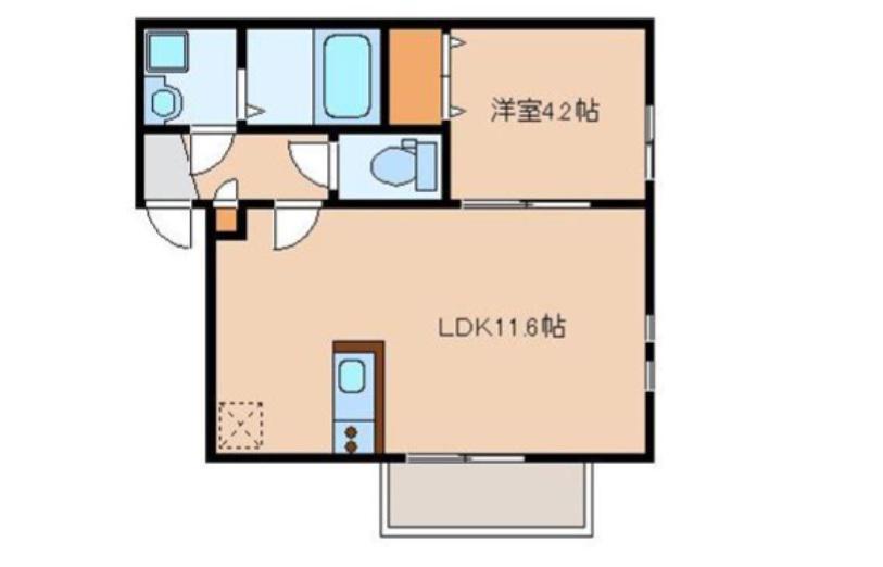 リテラ高宮東(1LDK/3階)の間取り写真