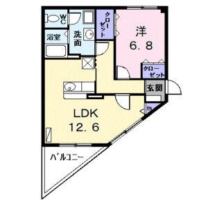 サニーガーデン(1LDK/2階)の間取り写真