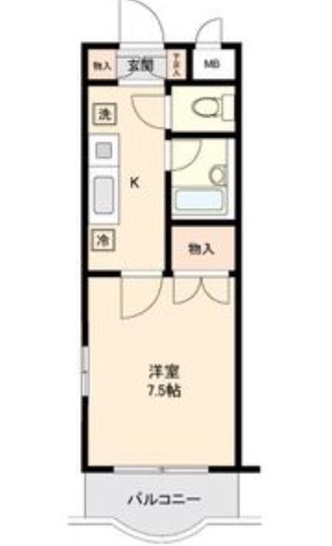 CITY SPIRE仙台(1K/1階)の間取り写真