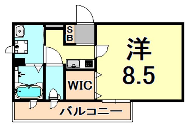 GRADO塚口(1K/2階)の間取り写真