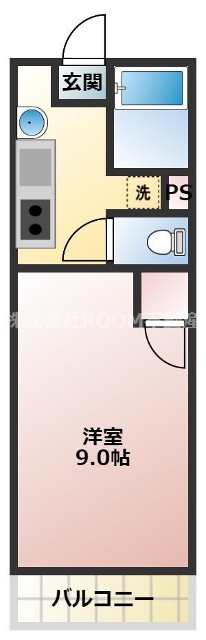 T´Sマンション(1K/4階)の間取り写真