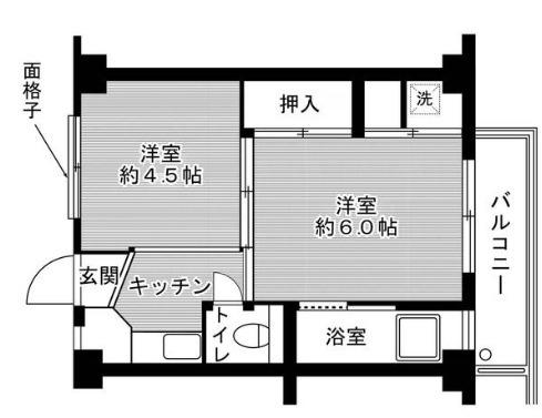ビレッジハウス忠岡2号棟(1DK/1階)の間取り写真