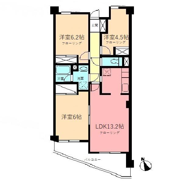 クレールノースヒルズ(3LDK/3階)の間取り写真