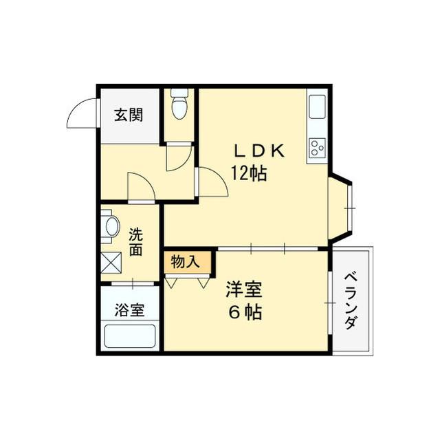 藤ヶ丘OMMビル(1LDK/2階)の間取り写真