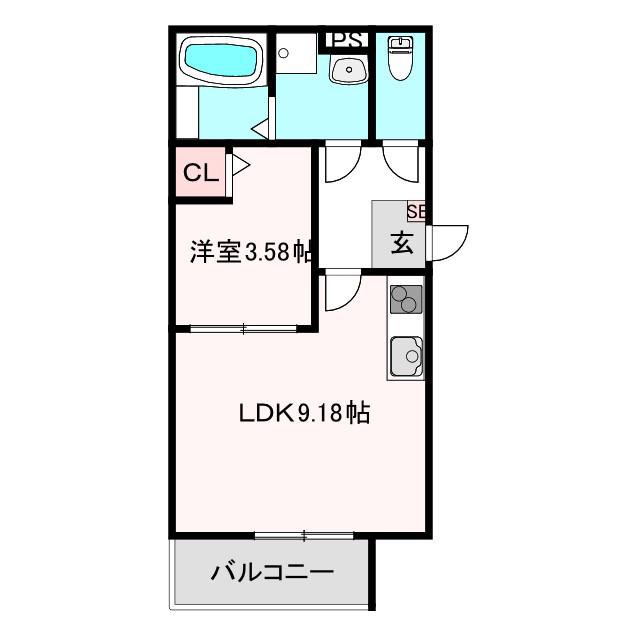 グランドスラム(1LDK/3階)の間取り写真