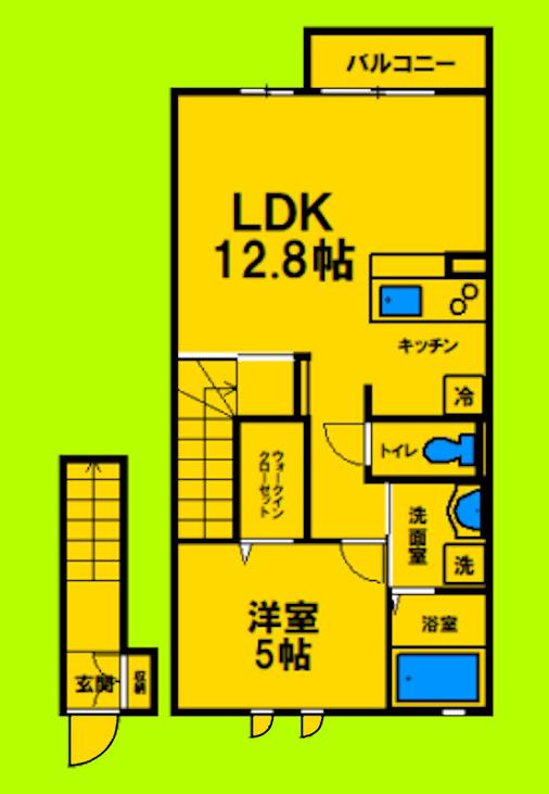 MYDEARLIFE七松II(1LDK/2階)の間取り写真