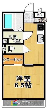 RESPIRAR(1K/2階)の間取り写真